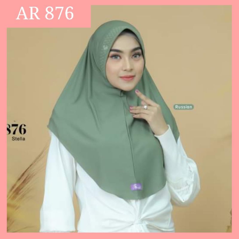 SPECIAL PRICE AR 876 - HIJAB ARRAFI BERGO STANDART INSTANT VARIASI PED TERBQRU - JILBAB AR RAFI BLUS