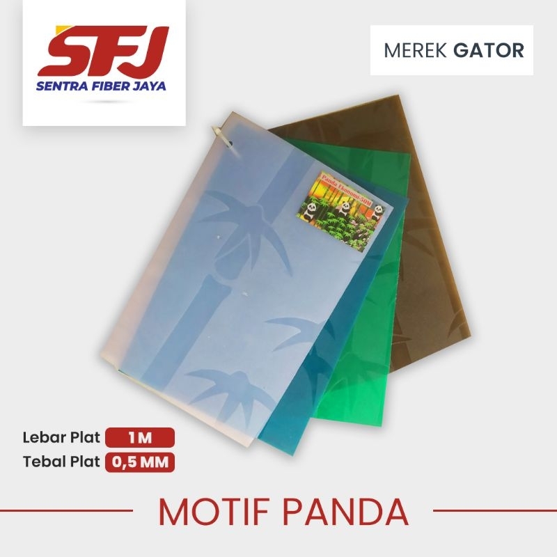 Penutup Pagar Motif PANDA, Fiber Pagar Motif PANDA Tebal