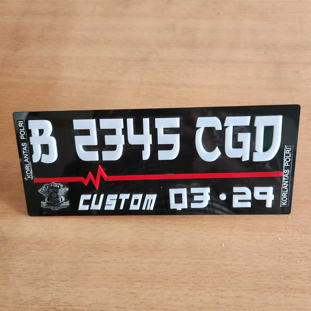 RAC  Plat Nomor Timbul Akrilik Motor Baut Tanam / Plat Nomor Motor Variasi font jepang Murah Origina