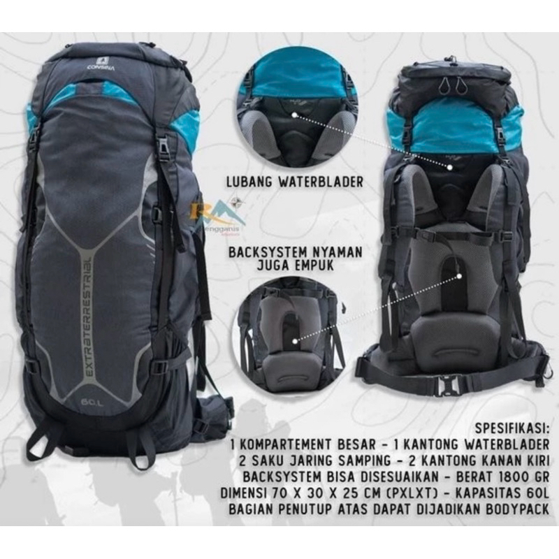 TERMURAH CONSINA EXTRATERRESTRIAL CARRIER 60 LITER / TAS GUNUNG / TAS PENDAKI / TAS OUTDOOR