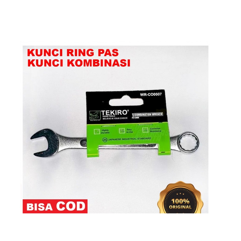 HARGA UNTUK 1PCS  Kunci Ring Pas TEKIRO  Ukuran Bisa dipilih pada variasi Merk Tekiro Made in Japan 