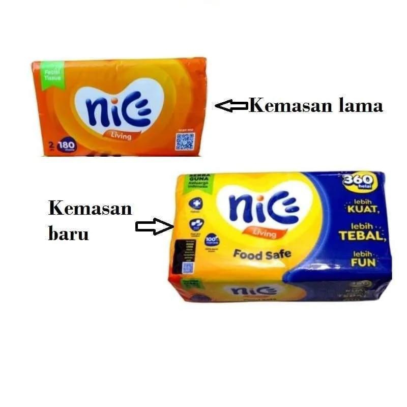 Tisu Tissue Nice 180 sheets 2/Nice 360 Helai Kemasan Terbaru