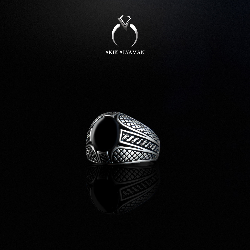 Cincin Batu akik Yaman Habasyi dengan Ring Perak Original Yemen