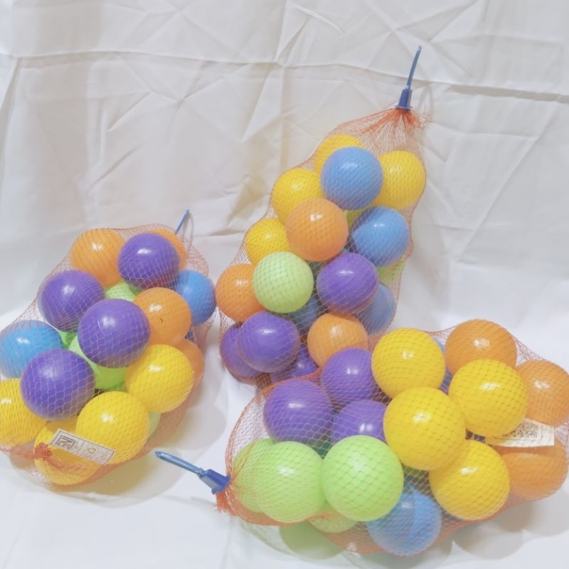 bola plastik kecil warna warni isi 25 mandi bola