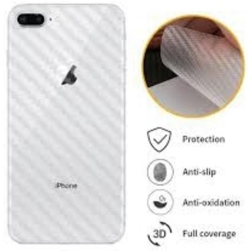 SKIN CARBON ANTIGORES BELAKANG Iphone 6 Iphone 7 Iphone 7+/8+ Iphone XR Iphone 11 Carbon Pelindung B