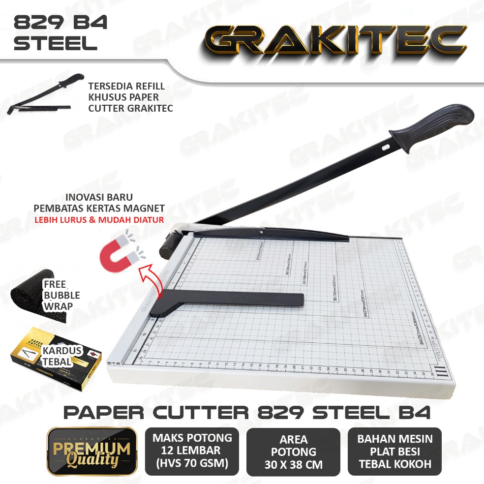 

KODE N44S Paper Cutter B4 Lebih Besar Dari F4 Alat Potong Kertas Pemotong Kertas Alat Potong Mesin Pemotong Kertas HVS Sticker Dos PVC ID Card Yellow Board Art Paper Vinyl Bontax Camel Kertas Foto A5 A4 F4 B4