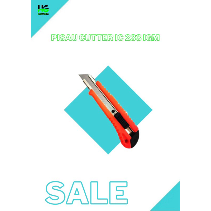 

Pisau Cutter IGM IC 233 Knife ada tempat simpan mata cutter
