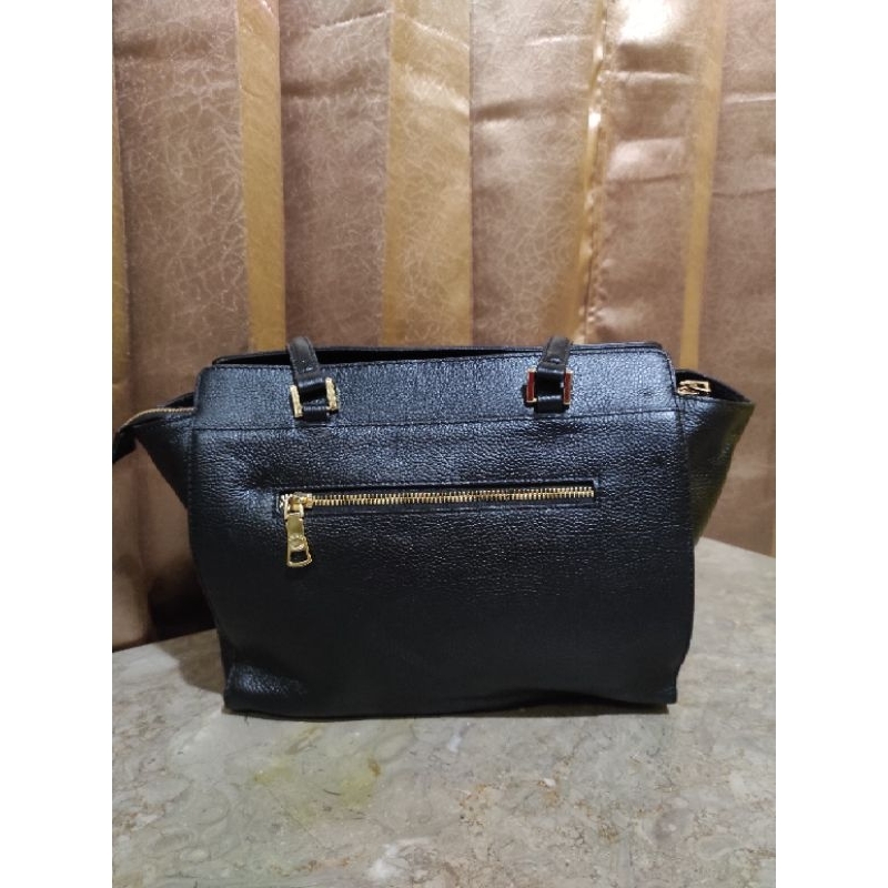 tas kulit hitam Elegance