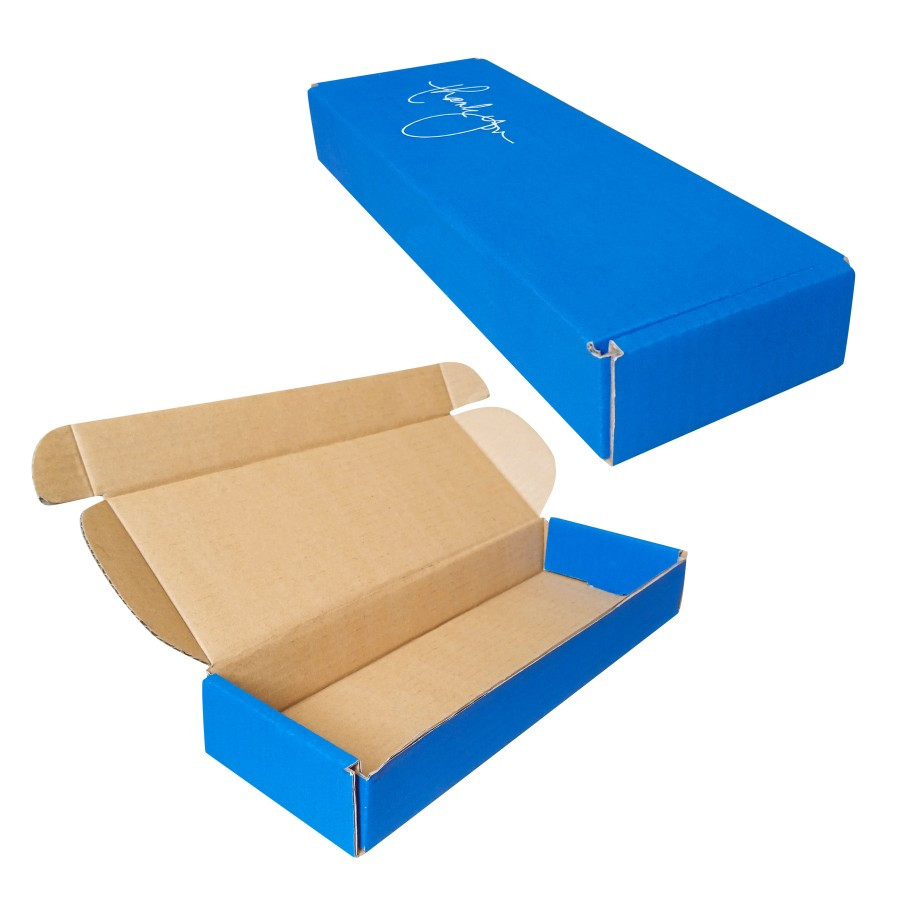 

(5pcs) Box Hampers Kemasan Makanan Brownies Donat Size 31x11x4cm Motif Biru Thank You