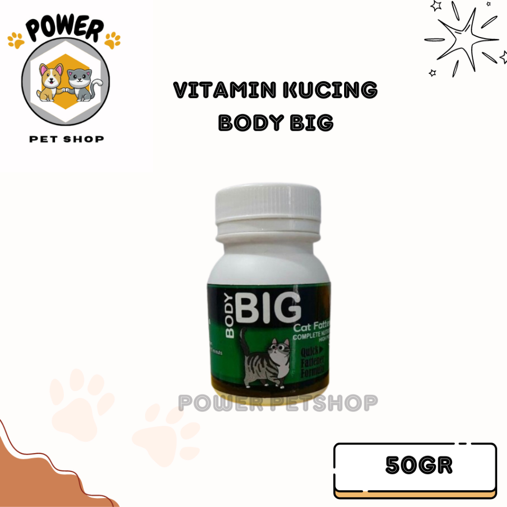 Vitamin Kucing - BODY BIG CAT 50gram Vitamin Kalsium & Penggemuk Kucing