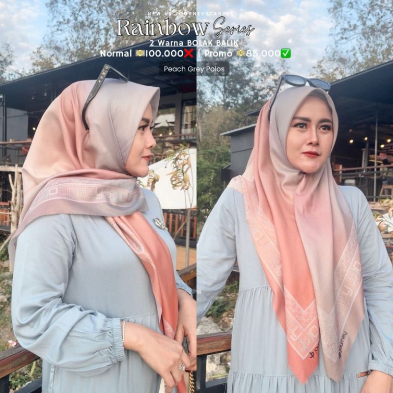 JOURNEY SCARVES - Hijab segi empat journey scarves rainbow series original/ journey terbaru