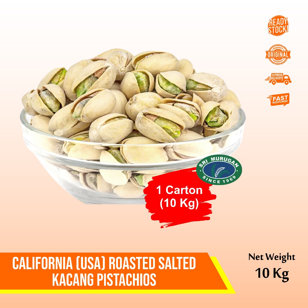 

CALIFORNIA (USA)ROASTED SALTED KACANG PISTACHIOS - 01 KARTON [10 KILO]