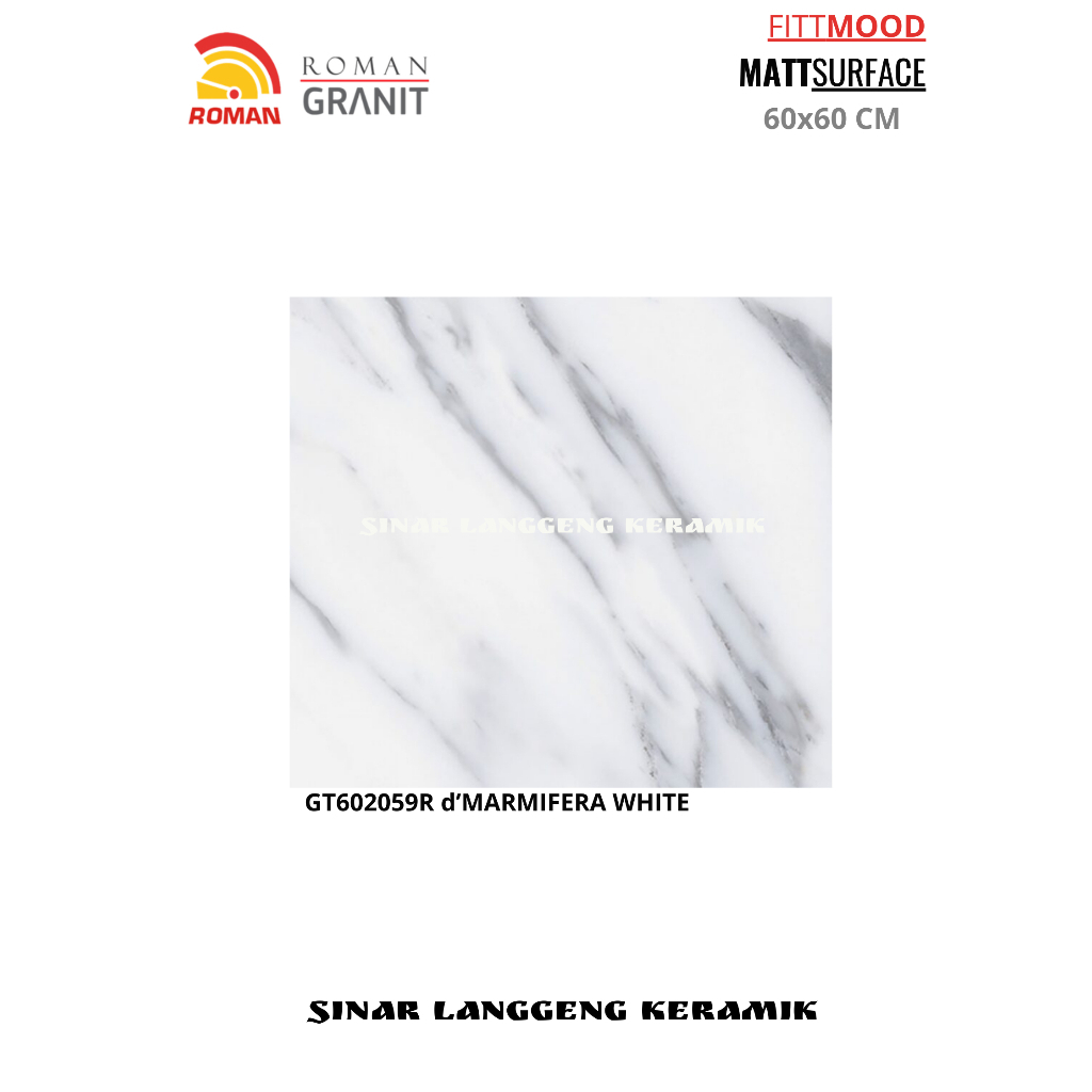 ROMAN GRANIT/GT602059 d'MALMIFERA WHITE/60x60/MATT/LANTAI