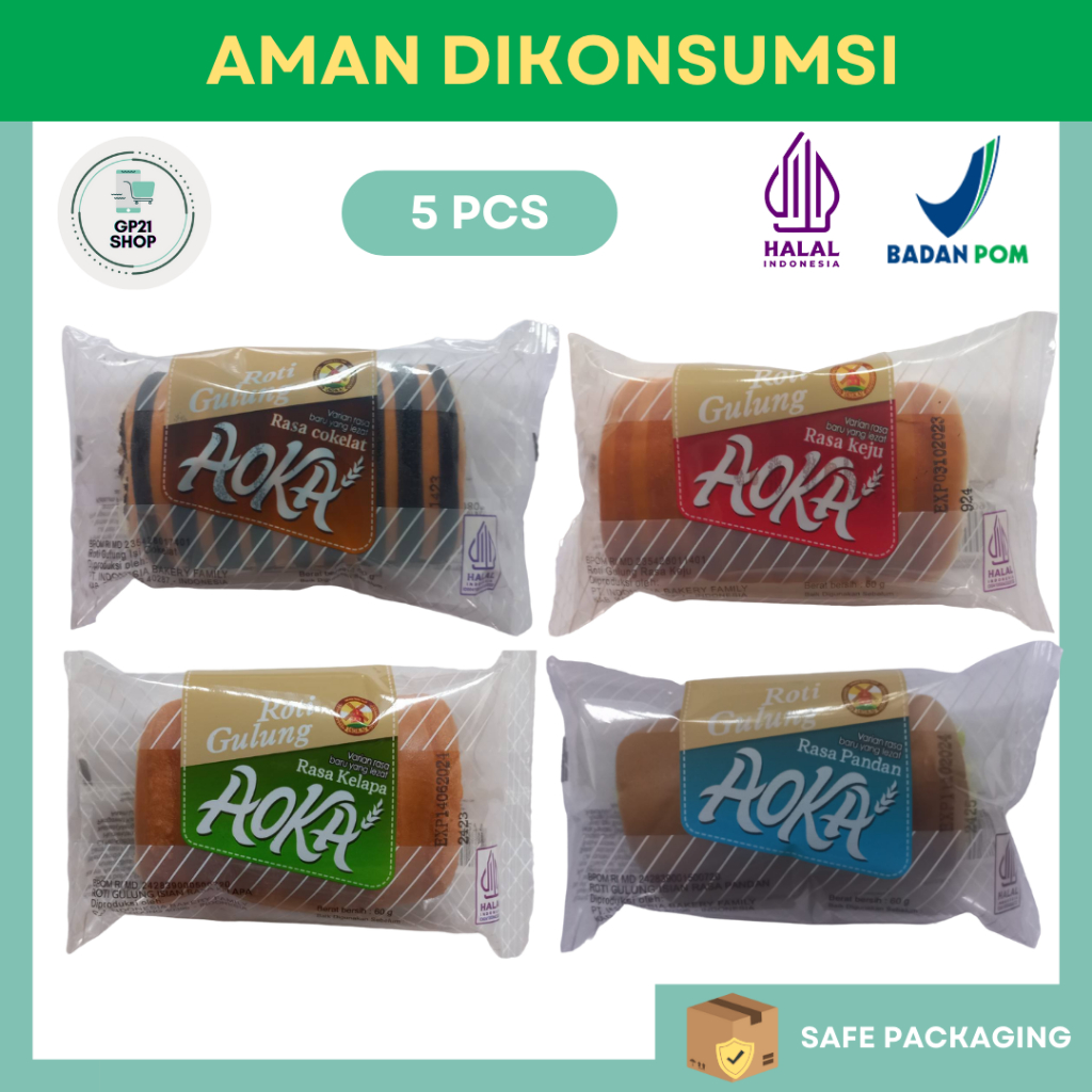 

[5 PCS] Roti Gulung Aoka Aneka Rasa - Roti Gulung Basah Murah Enak Halal