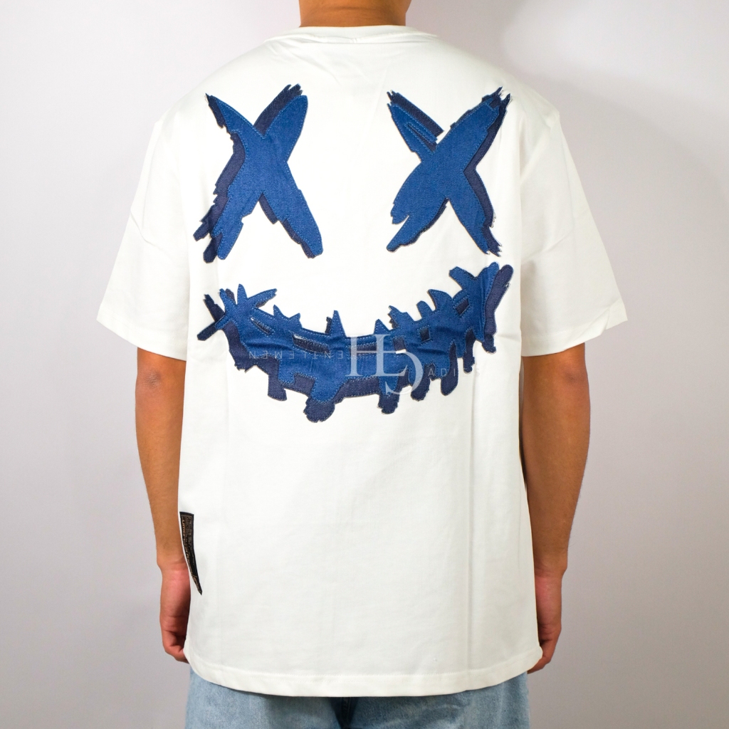 Ricky is Clown 2024 Denim Patch Smiling Tee White