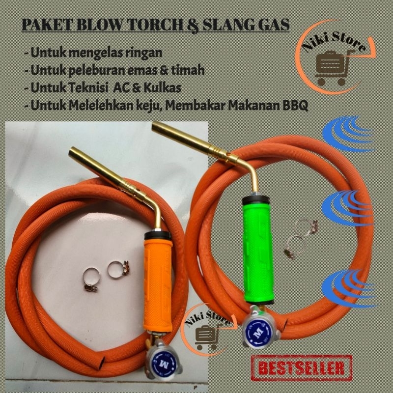 KEPALA HEATING TORCH PLUS SLANG  | PAKET KEPALA TORCH MANUAL PLUS SLANG 1,8 M | BLOW TORCH ALAT LAS 