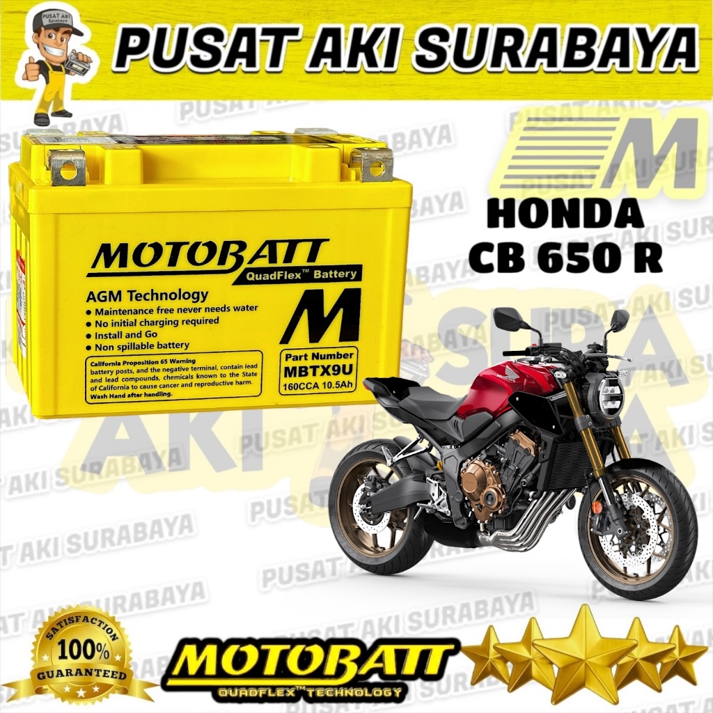 AKI MOTOR CB 650 R MOTOBATT MBTX9U 10.5 AMPER KAWASAKI NINJA H2 NINJA Z800 ESTRELLA NINJA 100 PULSAR