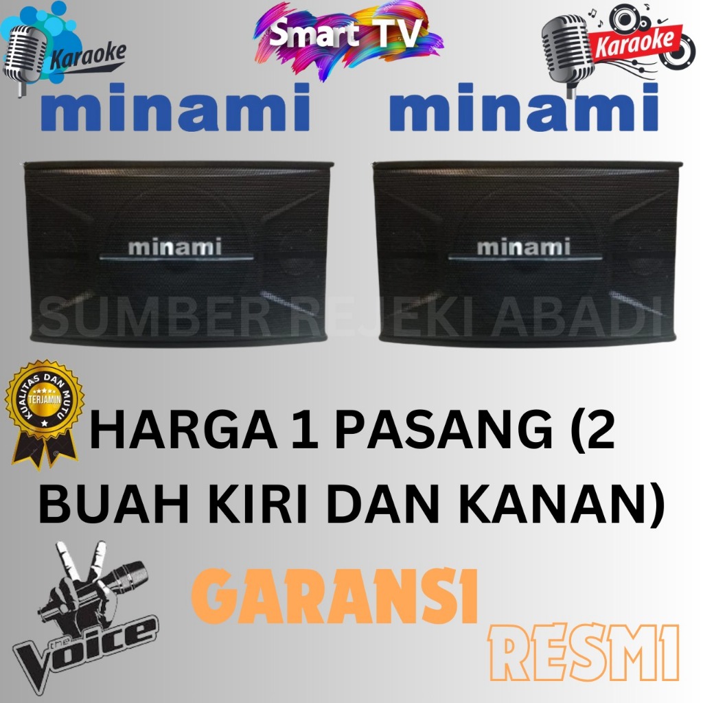 DISTRIBUTOR SPEAKER PASIF MINAMI 10 INCH GARANSI RESMI 450 WATT X2