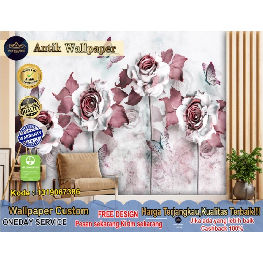Wallpaper Custom 3D Tema 3D Mural | Wallpaper Ruang Tamu | Wallpaper 3D Mural