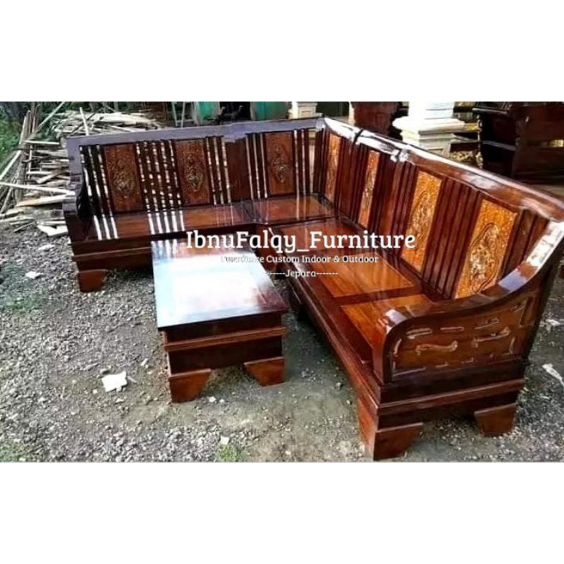 Kursi Sudut Minimalis Jati, Kursi Sudut Semut Jati Jepara