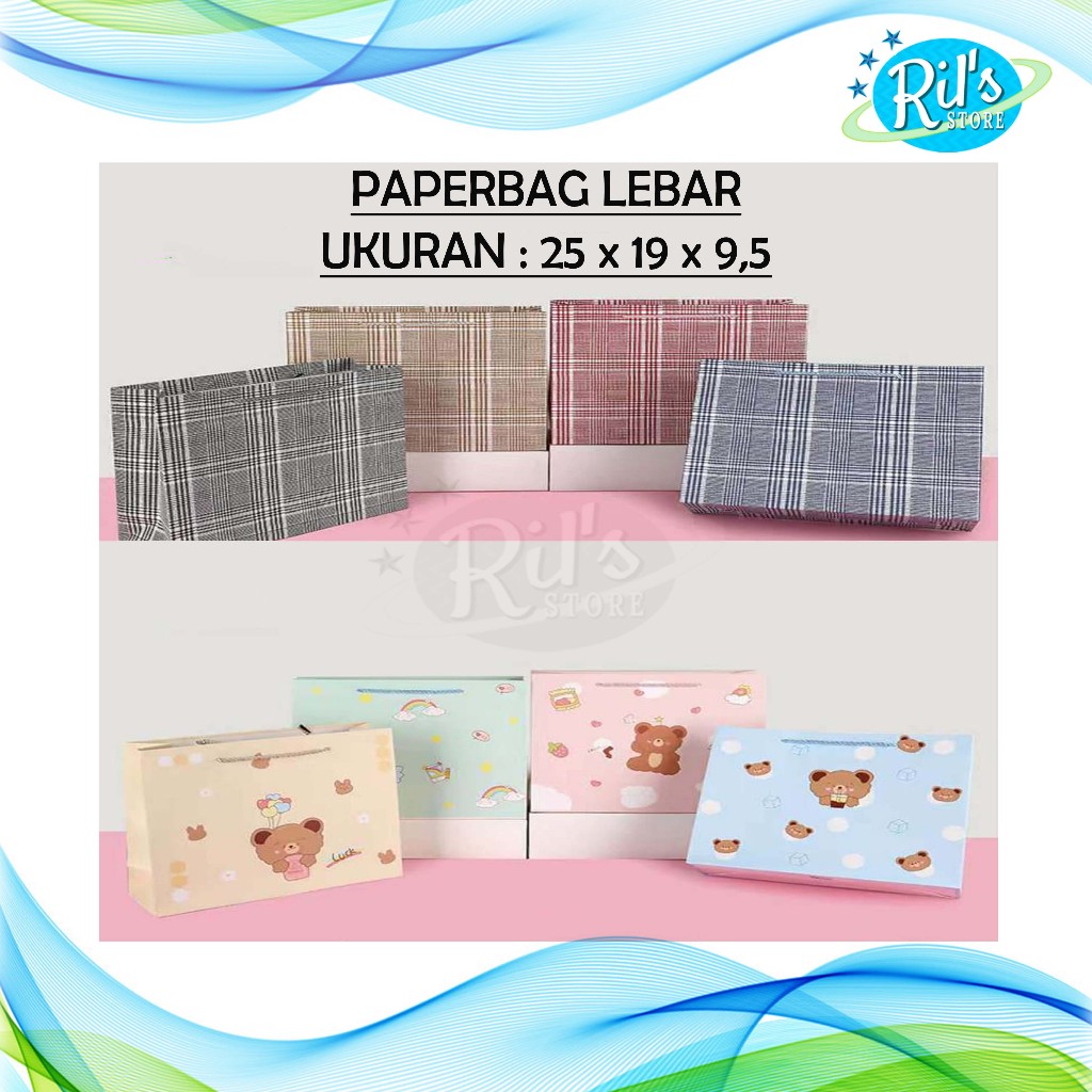 

PAPERBAG GLOSSY PREMIUM KECIL LEBAR - 25x19x9,5 CM - PAPERBAG PARTY - KADO - PB KECIL LEBAR SAMPING 25 x 19 x 9,5 cm