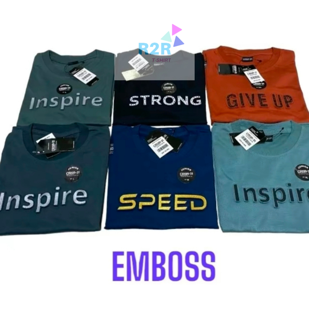 SIZE M L XL XXL ISI 3 KAOS PRIA TIMBUL / EMBOSS KAOS DISTRO SABLON TIMBUL BAHAN PE SEMI KATUN 24s