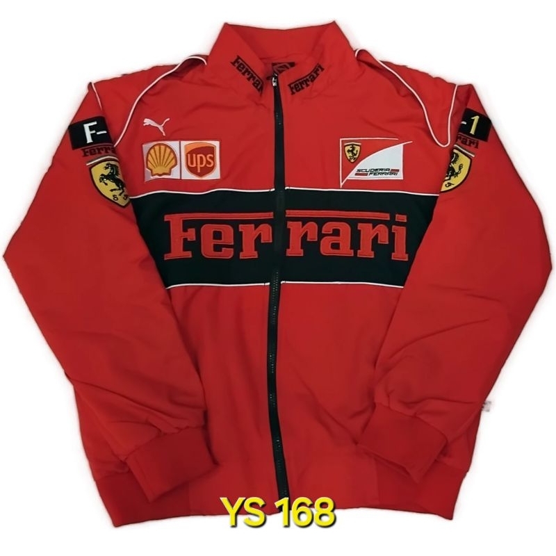 Jaket Ferrari F1 Vintage Red Series - Nascar Racing Jacket - Scuderia - Shell - UPS - Formula One