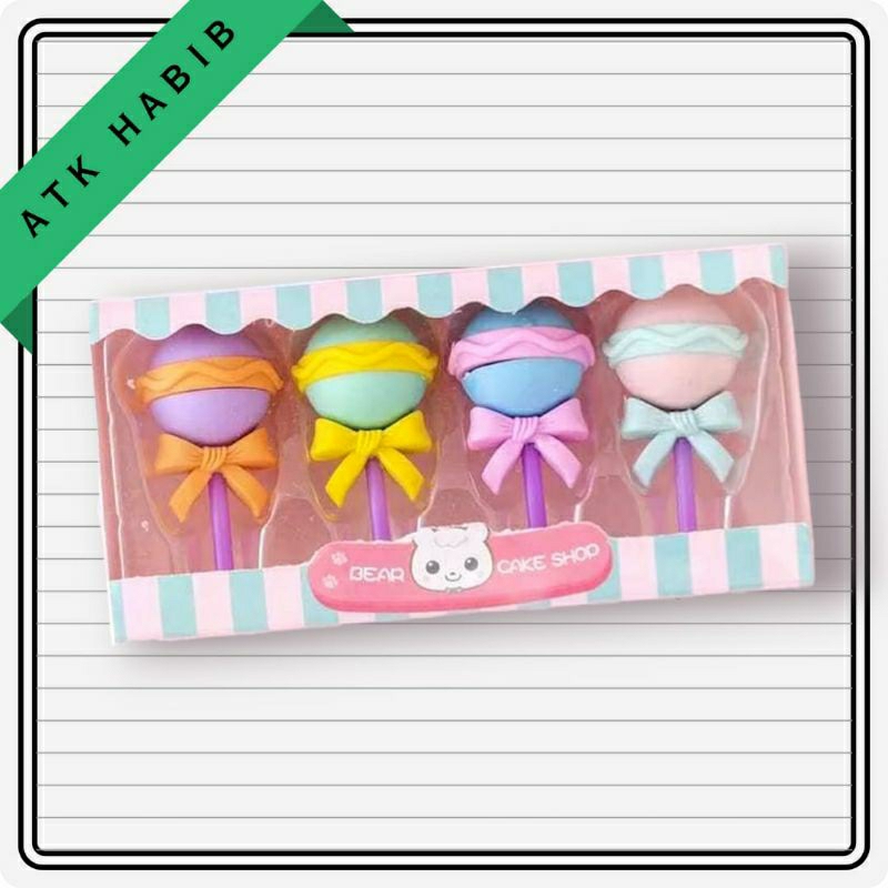 

Penghapus Pensil Model Lolipop Set Isi 4 Lucu