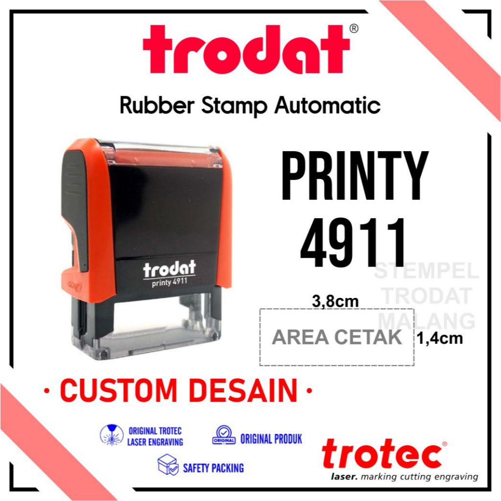 

Stempel Trodat 4911 (38x11 mm) Stempel warna otomatis, original trodat
