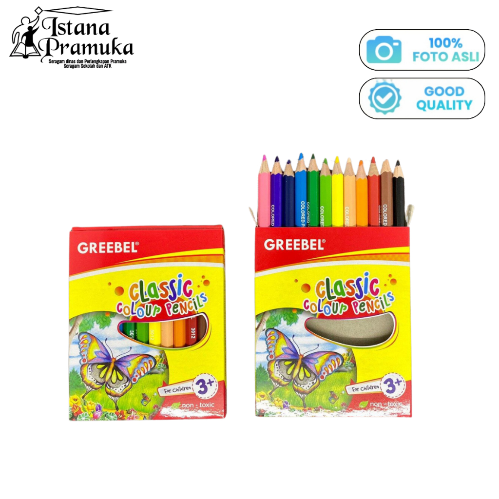 

Pensil Warna Pendek Greebel isi 12 pcs - Istana Pramuka