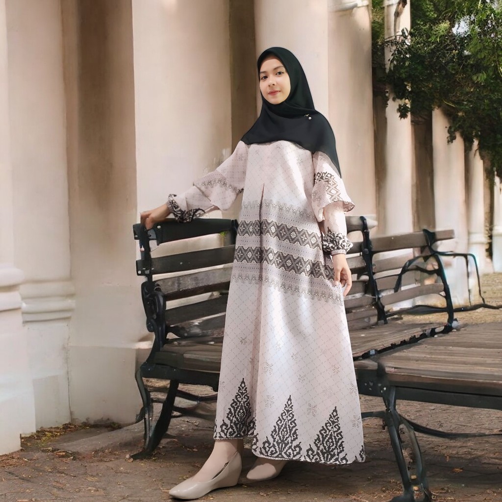 Gamis WollyCrepe Premium / Gamis Motif Terbaru / Gamis Dara WollyCrepe Premium