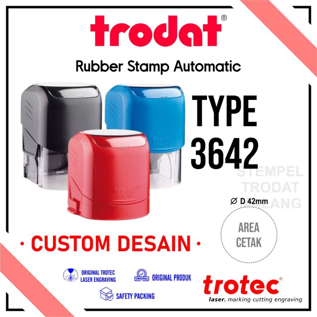 

stempel trodat 3642 (Diameter 42 mm) Stempel warna otomatis, Original trodat