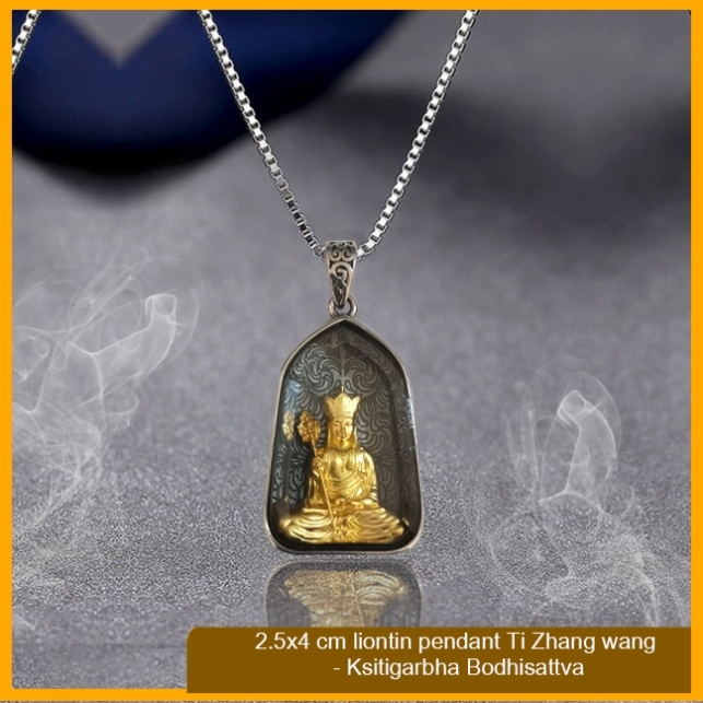 2.5x4 cm liontin pendant Ti Zhang wang - Ksitigarbha Bodhisattva FREE KALUNG
