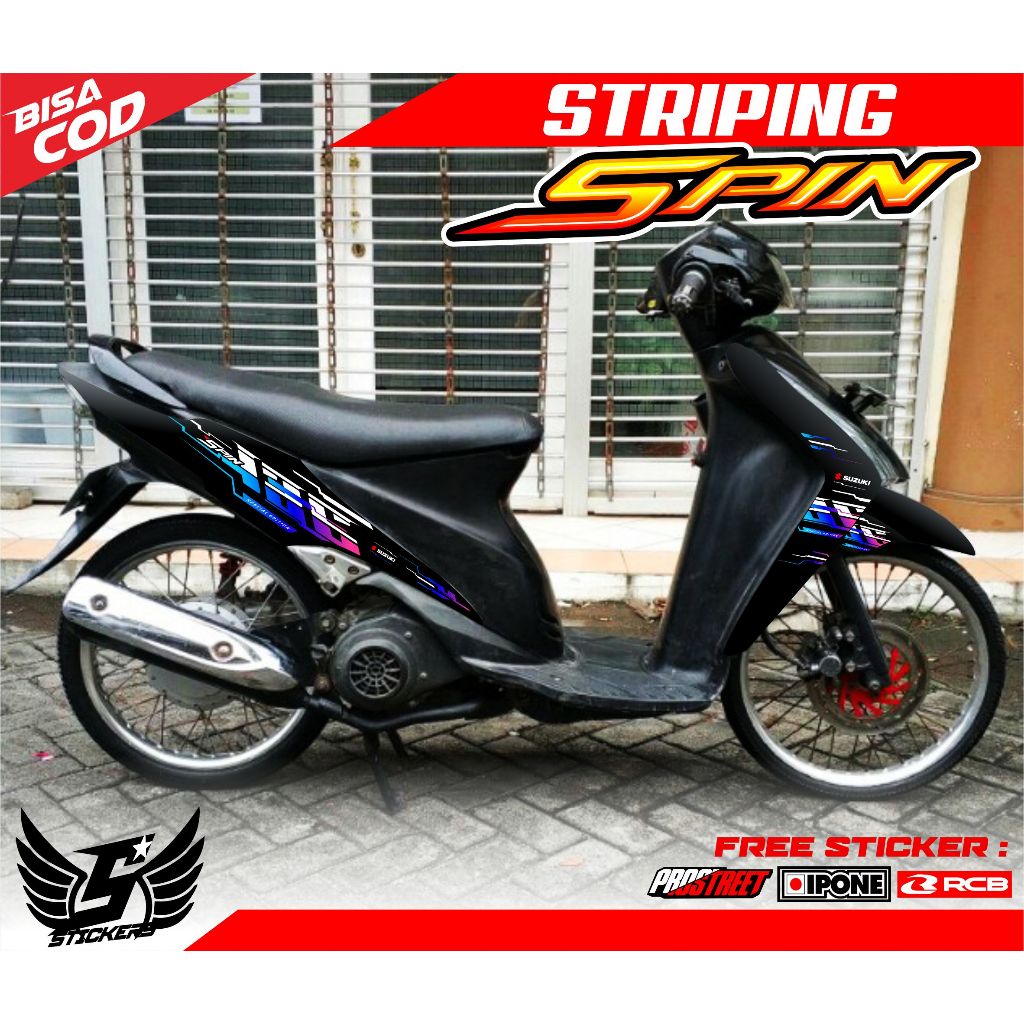 STRIPING VARIASI SUZUKI SPIN 125 / STICKER LIST VARIASI MOTOR SUZUKI SPIN 125