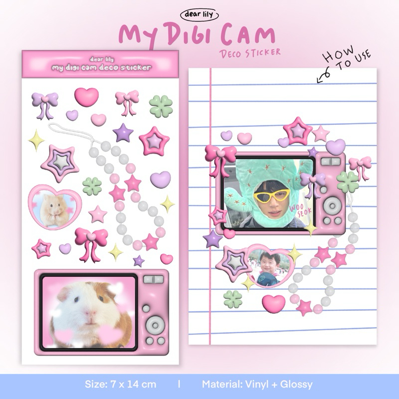 

Dear Lily - 3D My Digital Camera Deco Sticker / Stiker Frame Bingkai Kamera Digital Y2K Aestetik / Deco Holo Sticker Aesthetic / Stiker Holo Y2K Lucu Hiasan Case Hp Laptop Kamera