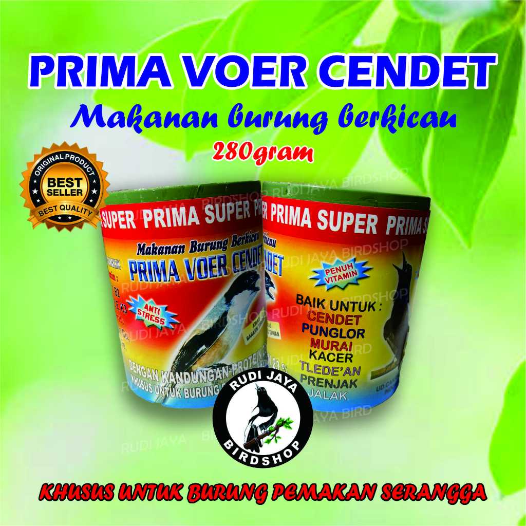 PRIMA VOER CENDET TOPLES ALAM SAKTI PAKAN MAKANAN BURUNG PENTET MURAI KACER JALAK PEMAKAN SERANGGA