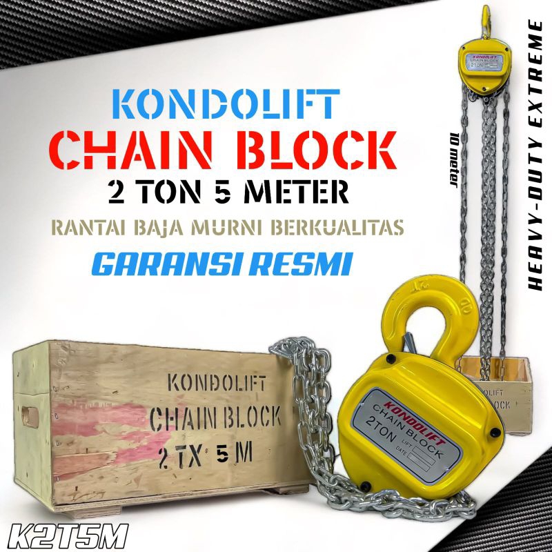 KONDO lift chain block 2ton 5meter katrol kerekan derek takel garansi resmi