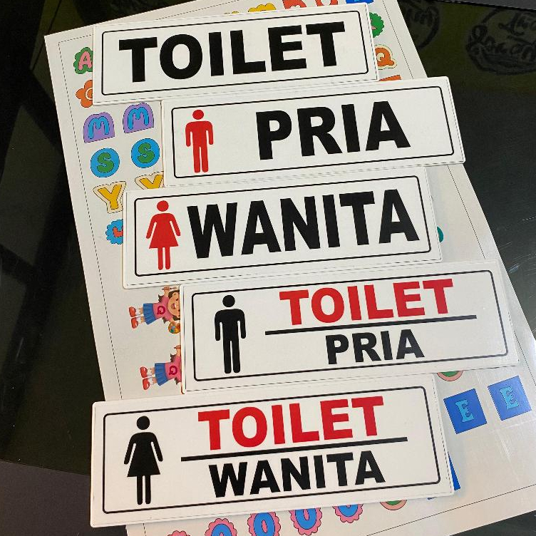 TULISAN ACRYLIC TOILET PRIA DAN WANITA UK 25X8CM MURAH