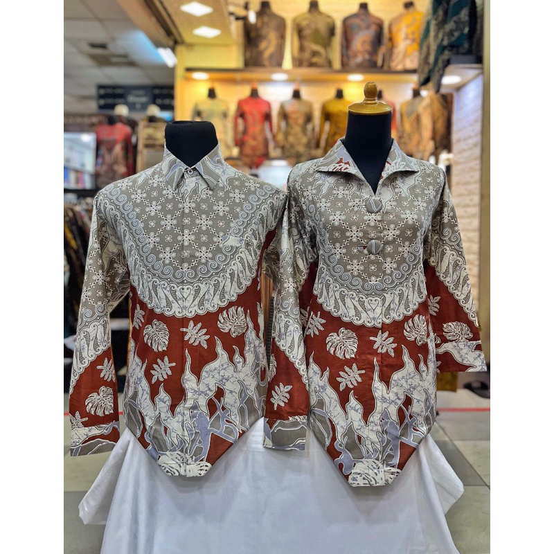 Baju Batik atasan / tunik Full puring trikot halus jaitan dan nyaman pola dpakai