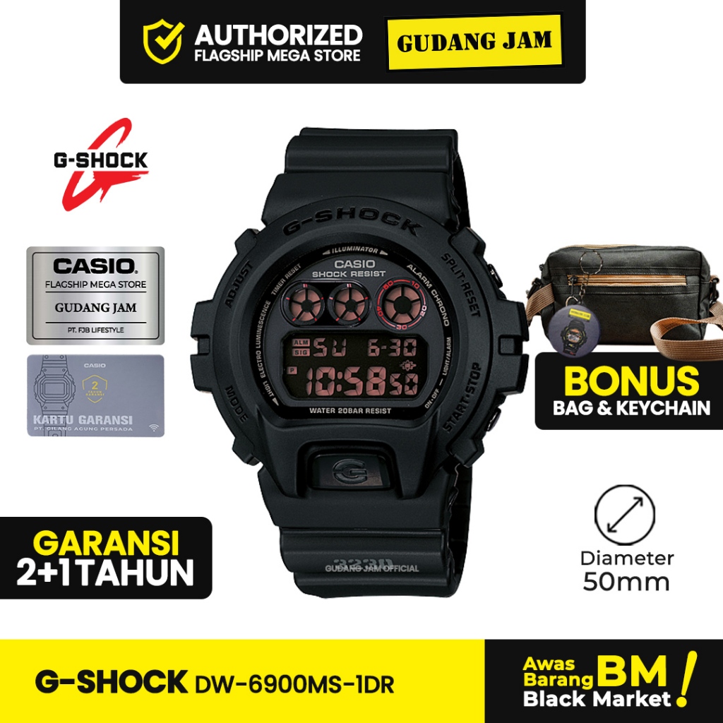 Jam Tangan G shock Original DW-6900MS-1DR DW-6900MS DW-6900 DW6900MS