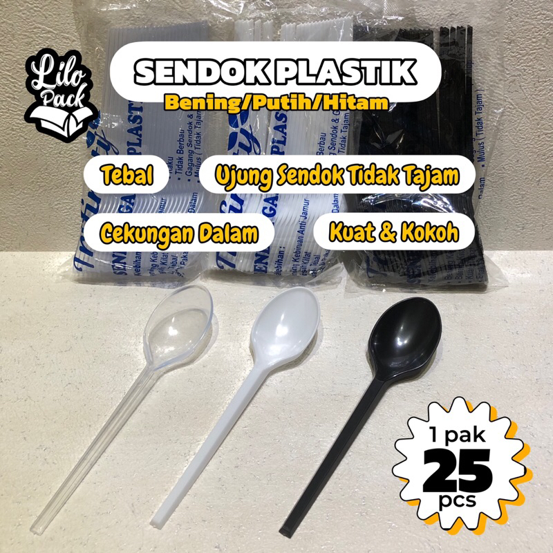 Sendok Makan Plastik Food Grade | Sendok Makan Plastik Tebal Kuat Murah