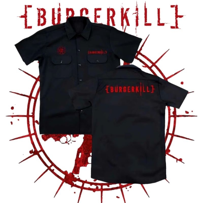 KEMEJA PDH WORKSHIRT lengan pendek BURGERKILL model terbaru distro - kemeja PDH pendek casual MUSIK 
