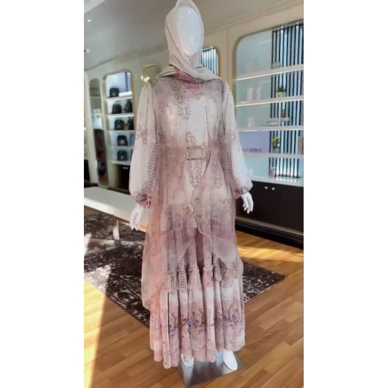 DRESS FLOWER TINGKAT PLUS CARDI BY SHELLASAUKIA