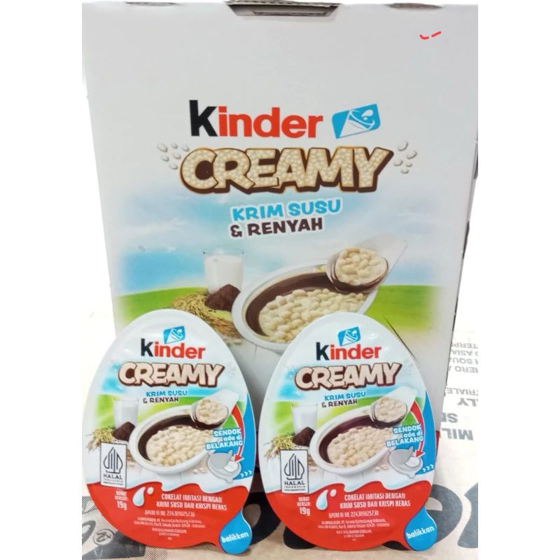 

SALE....!!! KINDER CREAMY 19 Gr ( 1 box isi 12 pcs ) EXP. 18 /11/2024 AMAN