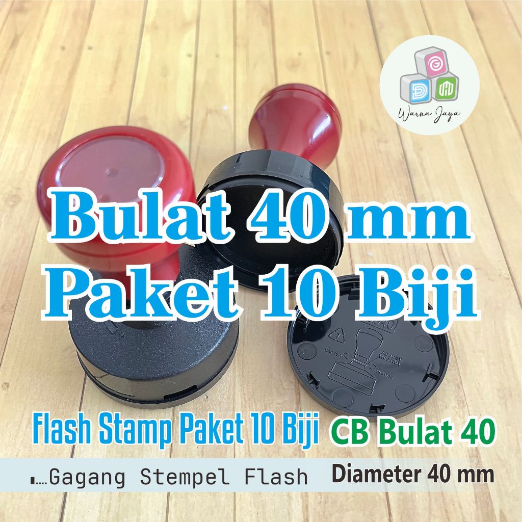 Gagang Stempel Flash Bulat D 40 mm /  Paket 10 Biji  / STEMPEL FLASH HANYA GAGANG SAJA