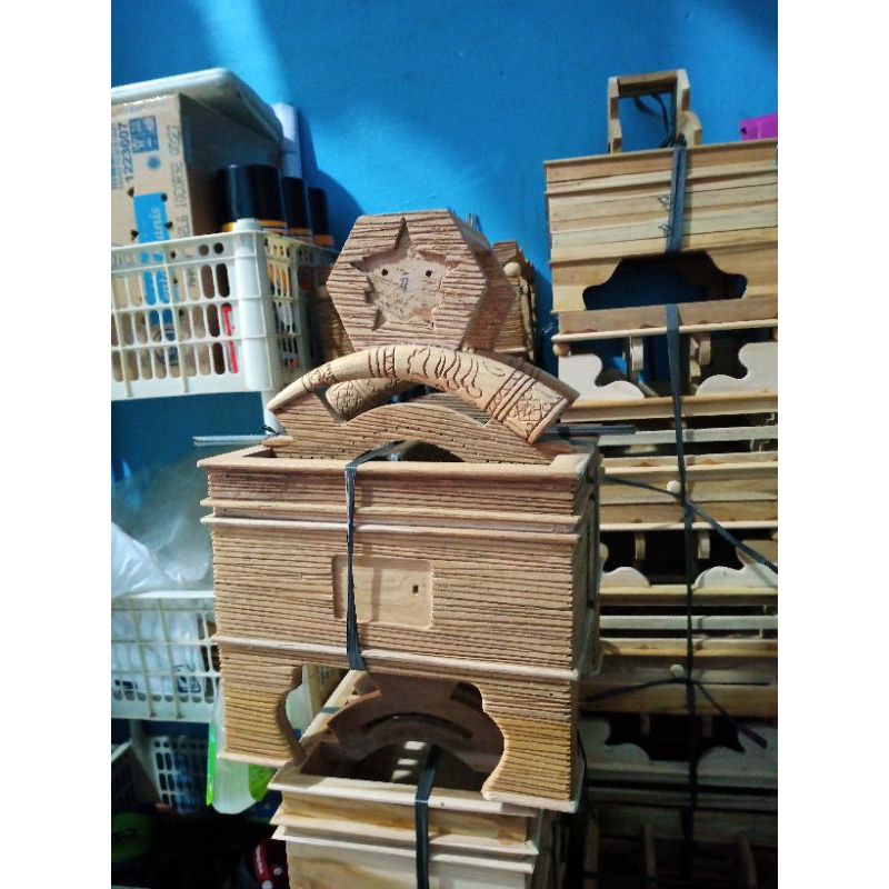 Sangkar pcmi pleci gading ukir cukit jati