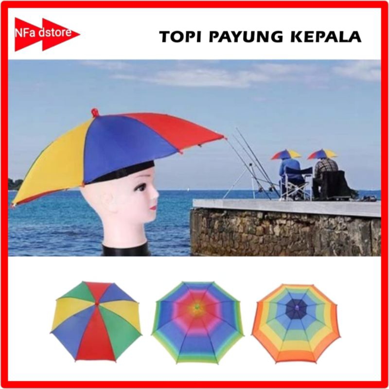 Topi Payung Portable Anti Panas Anti Hujan