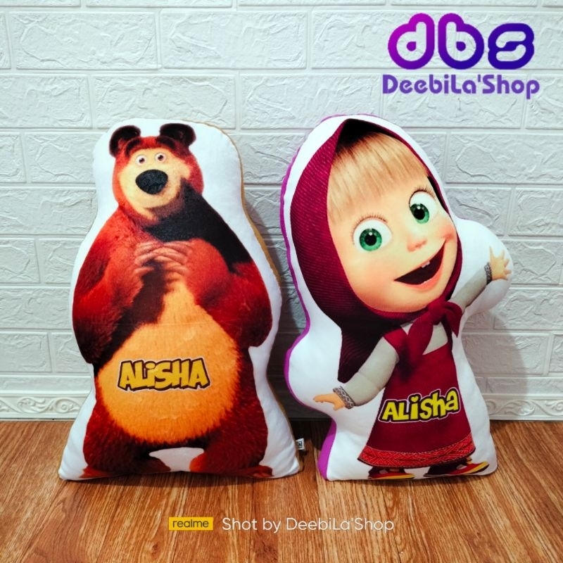 BONEKA BANTAL MASHA AND THE BEAR CUSTOM NAMA / BONEKA MASHA AND THE BEAR PRINTING CUSTOM
