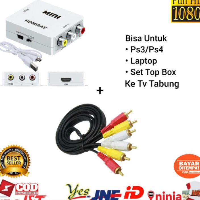 Hemat COD CONVERTER M HDMII TO AV RCA HDMI2AV ADAPTER  KABEL RCA TO RCA 3 KE 3 15 METER  DARI LAPTOP