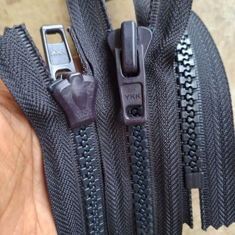Resleting Tas Kantung Jaket YKK no 10 Original Hitam Navy Vislon